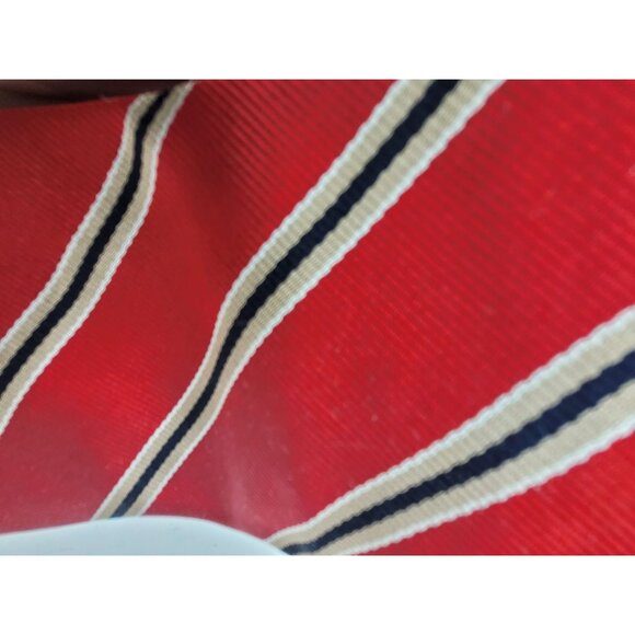 VTG REPP 100% Silk Stripped Neck Tie Warren St. Quality Shop USA Old Money - Picture 2 of 5